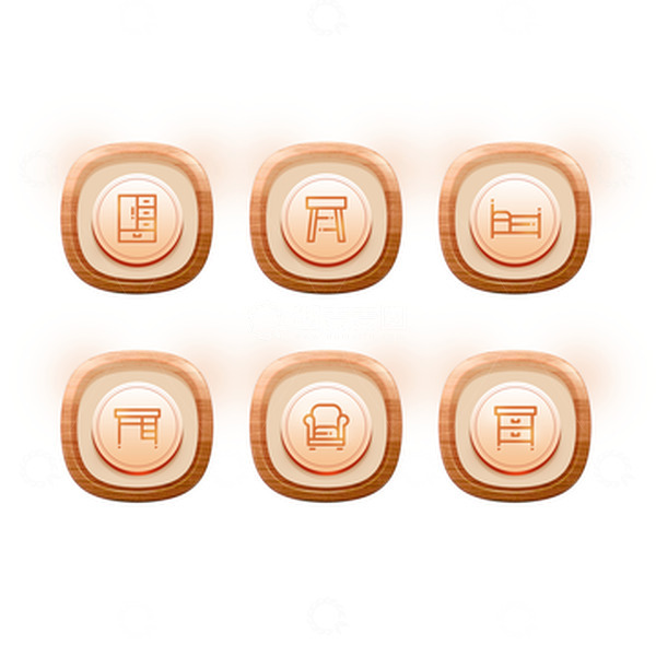 源文件下载【趣麦麦图】木质纹理家具图标元素