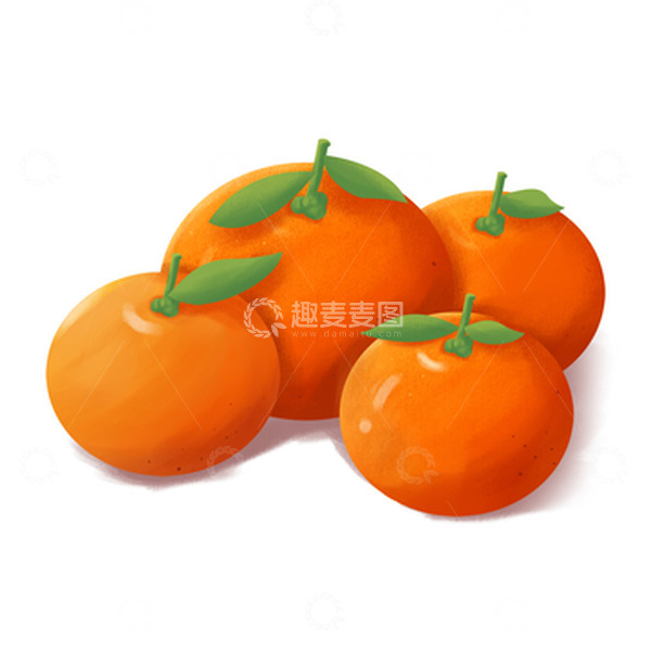 源文件下载【趣麦麦图】橙色卡通春节橘子手绘图