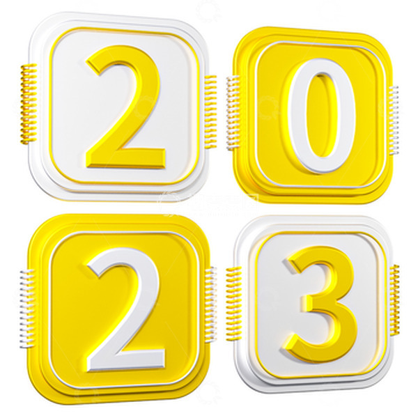 源文件下载【趣麦麦图】金属2023跨年春节元素3D元素
