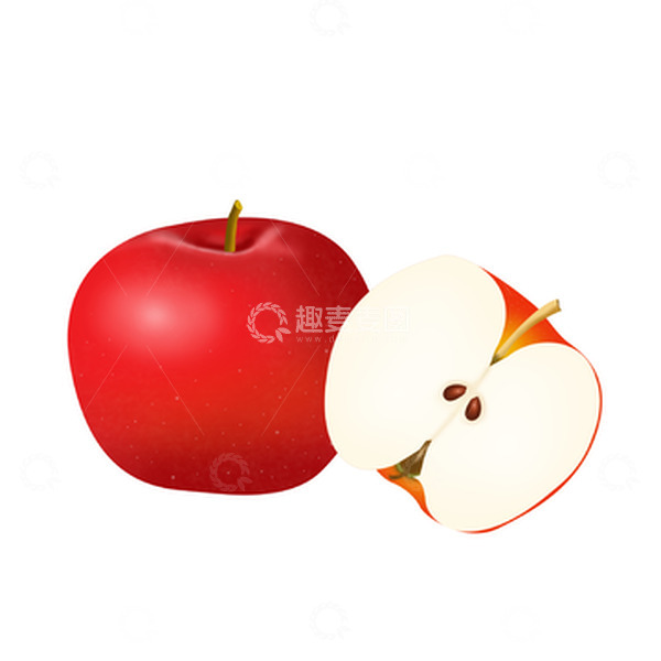 源文件下载【趣麦麦图】手绘苹果水果元素