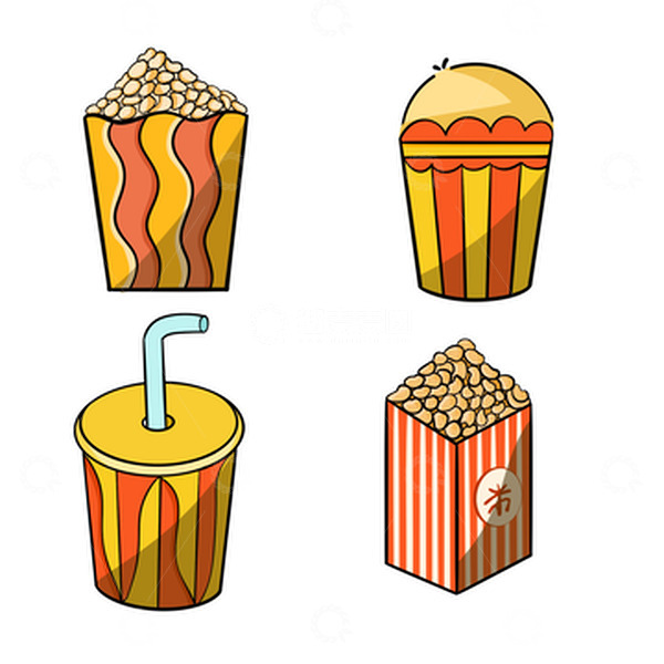 源文件下载【趣麦麦图】世界杯 可乐 宅家 爆米花 可乐 手绘