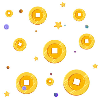 金色钱币电商促销漂浮元素