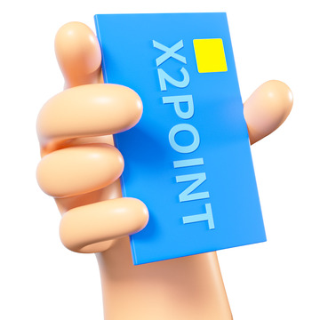 蓝色卡通手势银行卡充值卡3D元素