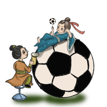 跨世纪喝彩足球世界杯手绘图