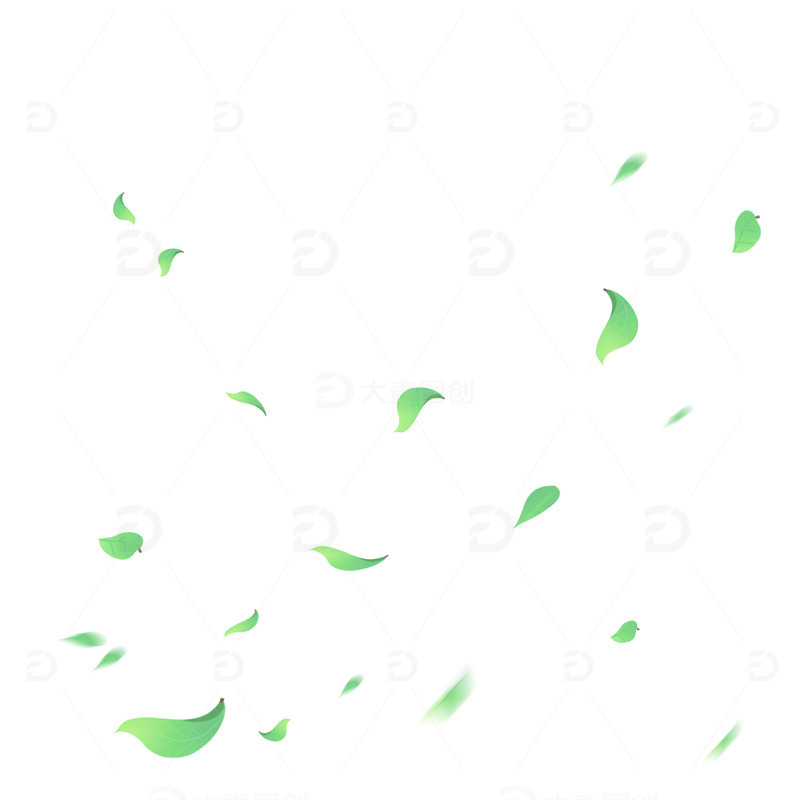 绿色小清新树叶子飘落装饰