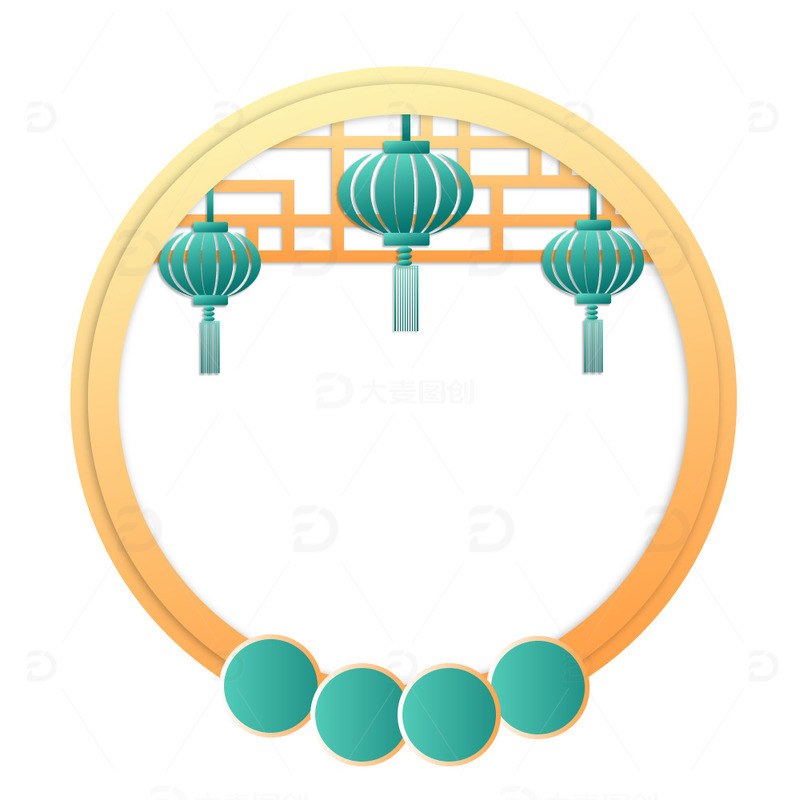 金色 国风 春节边框 春节 边框