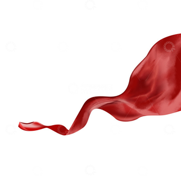 源文件下载【趣麦麦图】红色丝绸底边布料元素飘逸