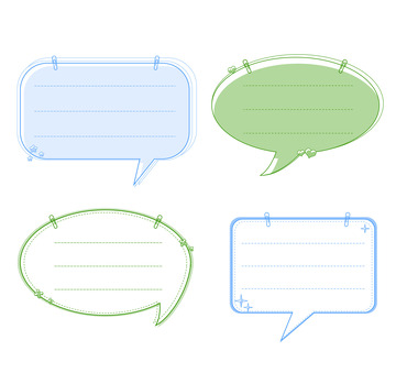 绿色小清新对话框边框气泡框