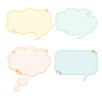 卡通气泡框对话框边框电商元素