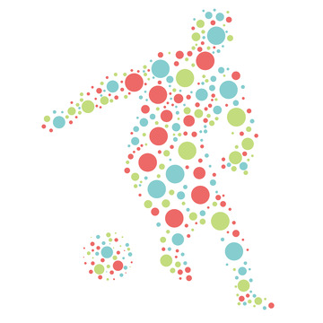 彩色点阵像素世界杯足球运动员