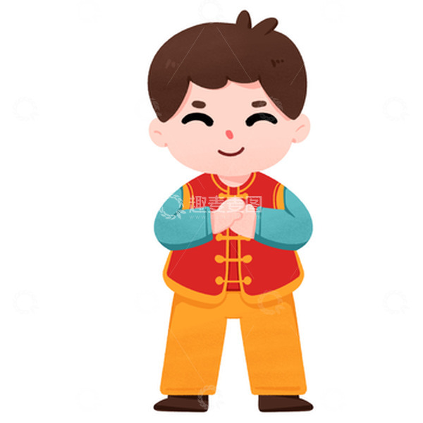 源文件下载【趣麦麦图】2023年新年春节过年拜年男孩