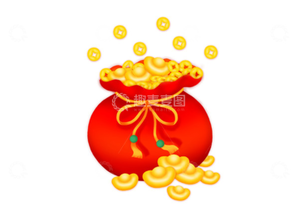 源文件下载【趣麦麦图】红色金银福袋