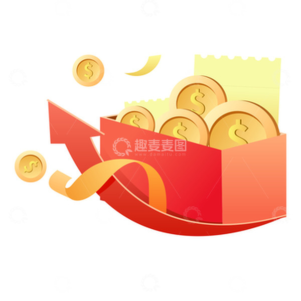 源文件下载【趣麦麦图】电商礼盒金币立体漂浮元素