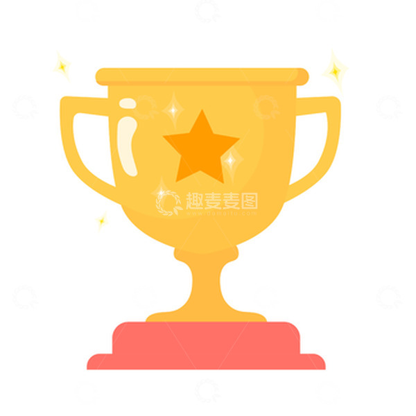 源文件下载【趣麦麦图】-年终年会卡通金色奖杯矢量元素