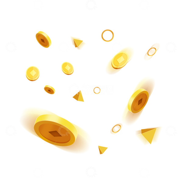 源文件下载【趣麦麦图】-金色电商漂浮元素