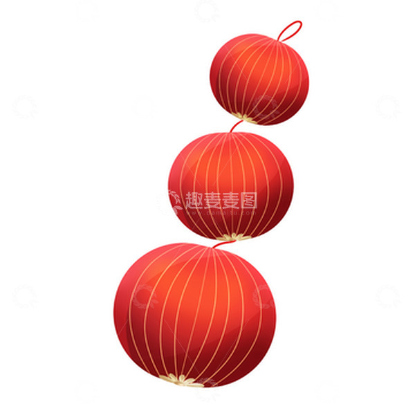 源文件下载【趣麦麦图】红色喜庆灯笼春节装饰元素