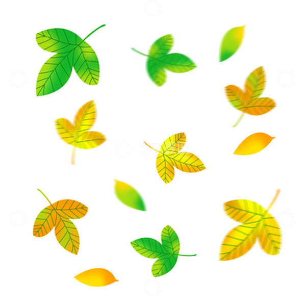 源文件下载【趣麦麦图】漫天漂浮的树叶