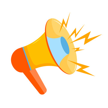 黄色卡通小喇叭手绘图