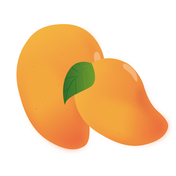 橙色卡通芒果手绘图