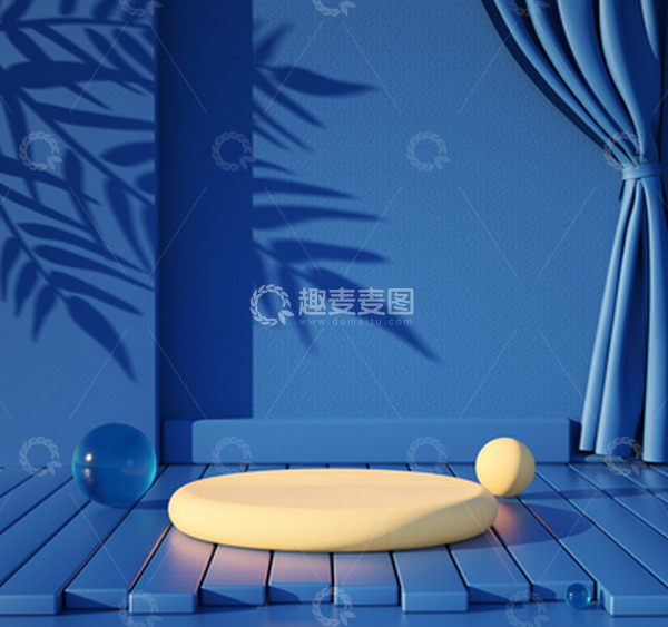 源文件下载【趣麦麦图】简约日常小清新C4D电商展台海报背景