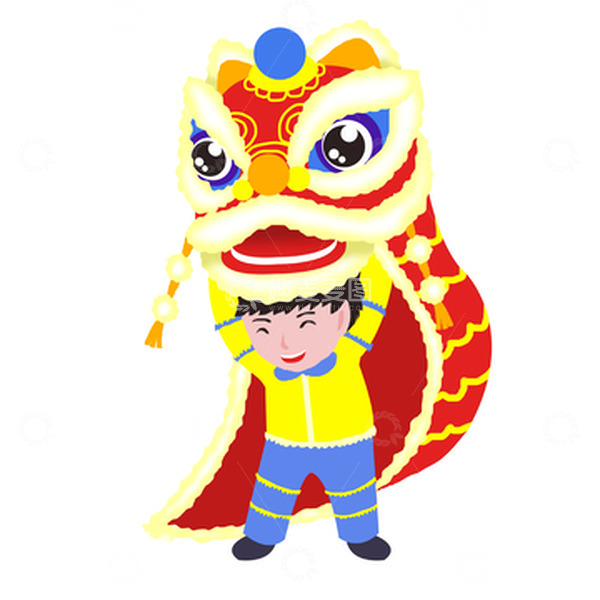 源文件下载【趣麦麦图】喜庆春节舞狮