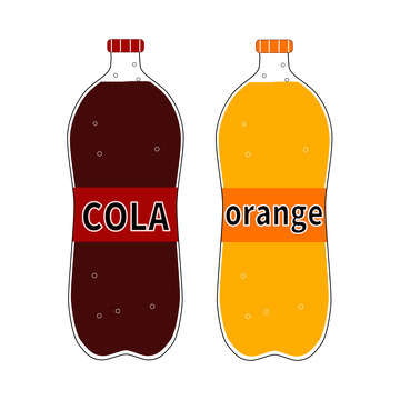 可乐橙汁饮料大瓶世界杯手绘元素