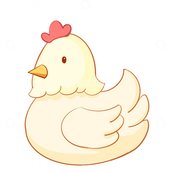 源文件下载【趣麦麦图】-白色卡通母鸡元素