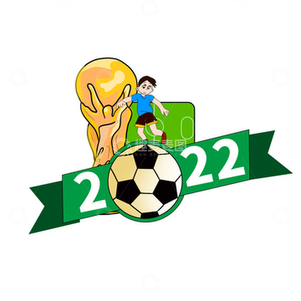 源文件下载【趣麦麦图】手绘世界杯主题文字框奖杯足球