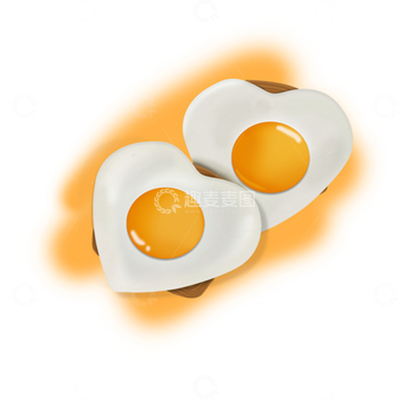 源文件下载【趣麦麦图】手绘爱心鸡蛋黄色早餐蛋黄