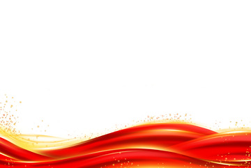 手绘红色喜庆丝绸幕布飘带海报底部装饰元素