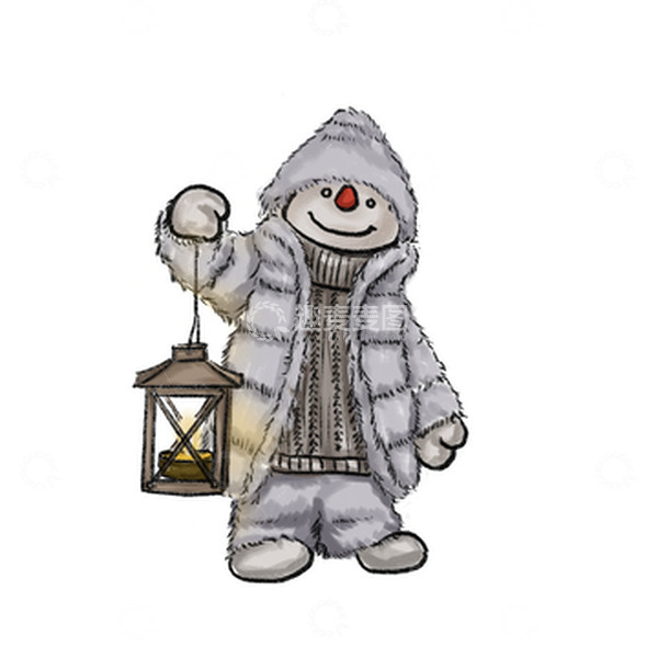 源文件下载【趣麦麦图】白色卡通冬季可爱雪人手绘图