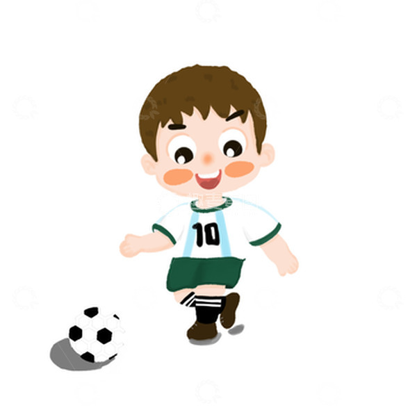 源文件下载【趣麦麦图】踢足球的小男孩