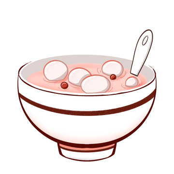 粉色汤圆卡通元素