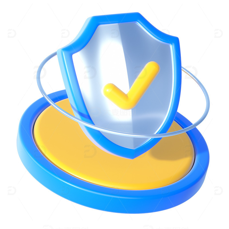 立体C4D科技互联网盾牌安全保护图标