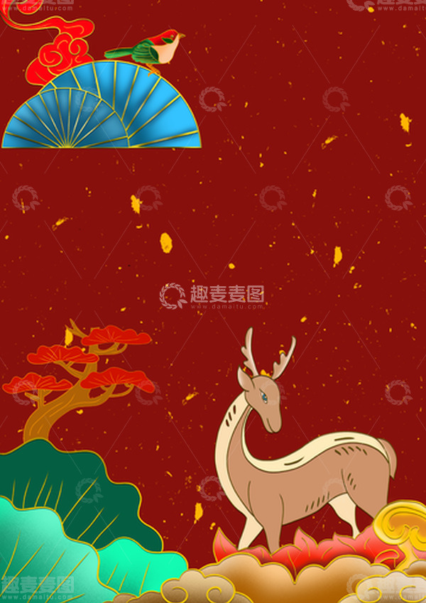 源文件下载【趣麦麦图】红色喜庆新年背景