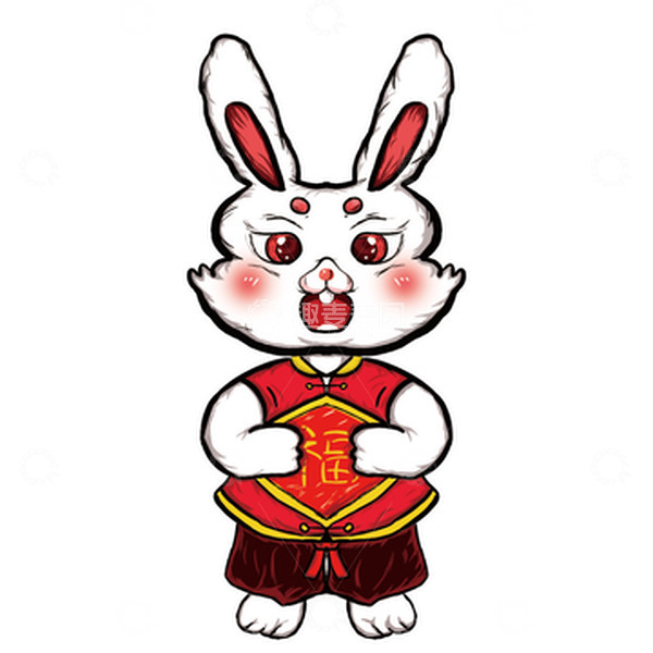 源文件下载【趣麦麦图】春节国朝祝福兔子元素