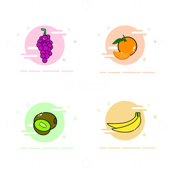源文件下载【趣麦麦图】MBE风格水果图标元素2