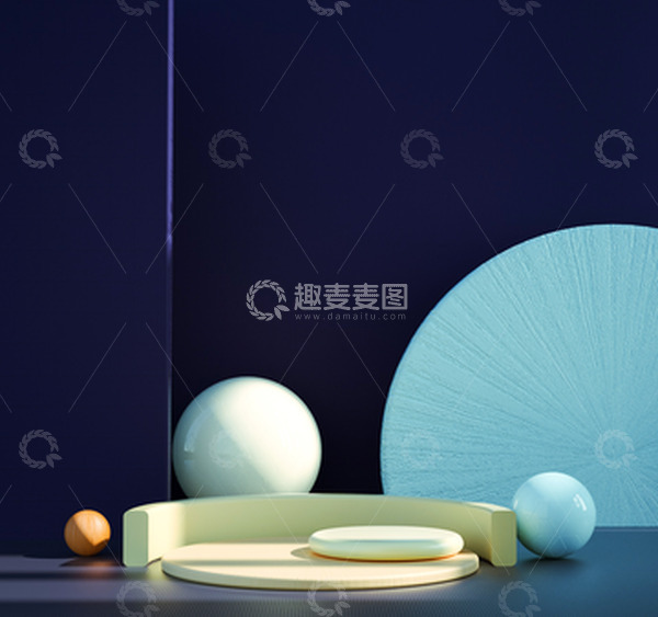 源文件下载【趣麦麦图】简约日常电商C4D海报背景展台背景