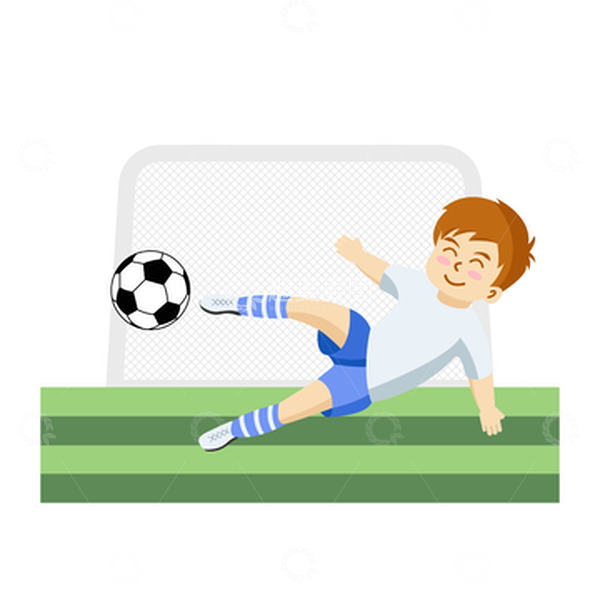 源文件下载【趣麦麦图】运动员踢足球元素
