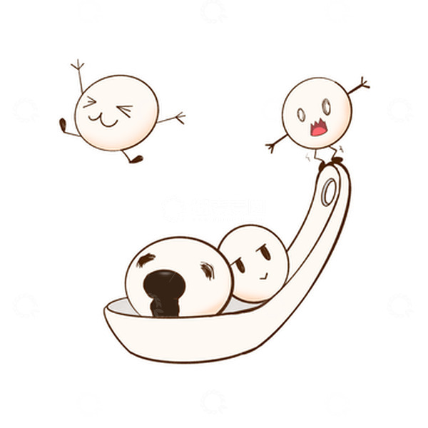 源文件下载【趣麦麦图】白色芝麻汤圆手绘