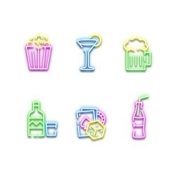 霓虹灯炫彩图标元素