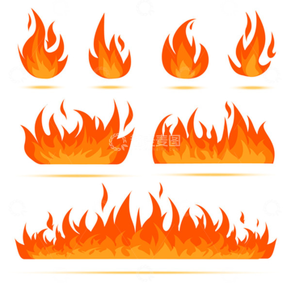 源文件下载【趣麦麦图】红色简约卡通燃烧火焰装饰图标