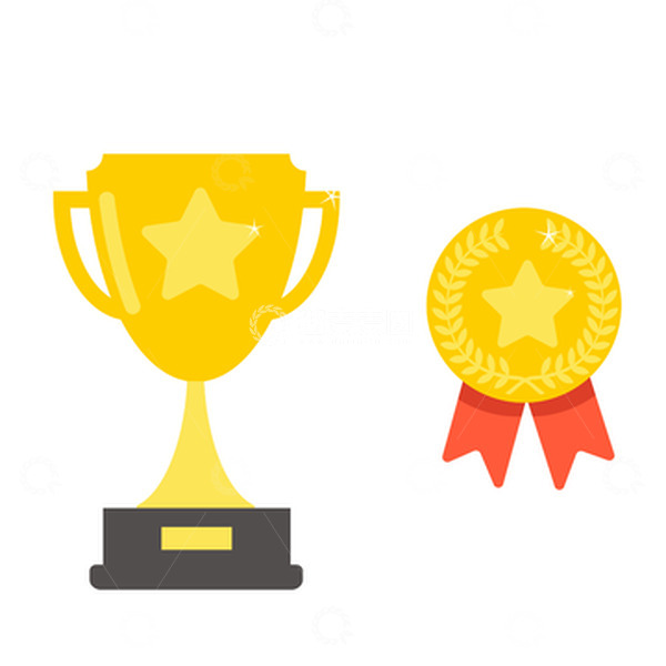 源文件下载【趣麦麦图】年终总结年会奖杯奖牌矢量元素
