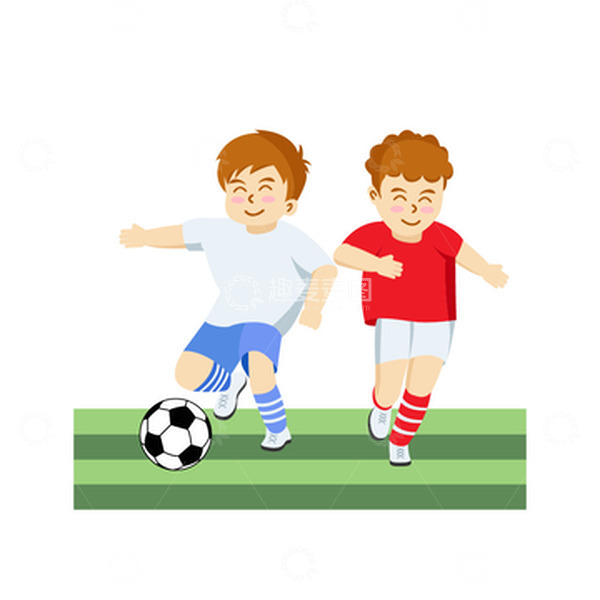 源文件下载【趣麦麦图】足球场踢足球比赛元素