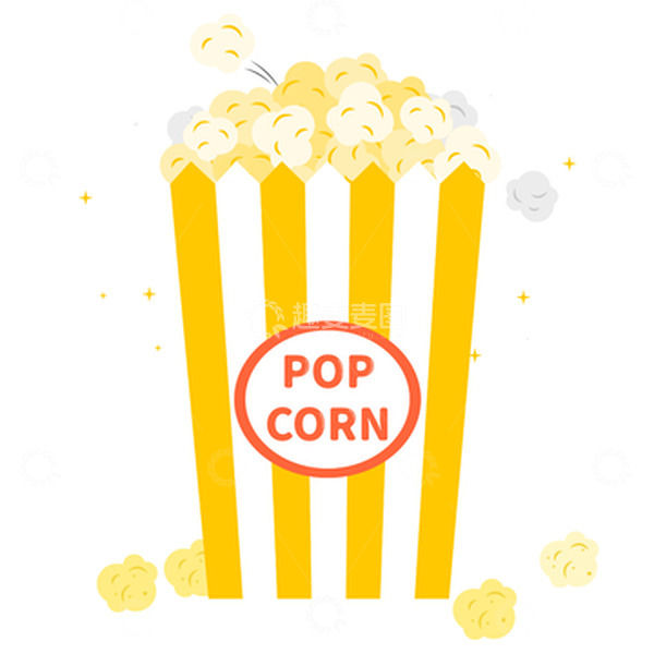 源文件下载【趣麦麦图】黄色包装盒爆米花矢量零食小吃元素