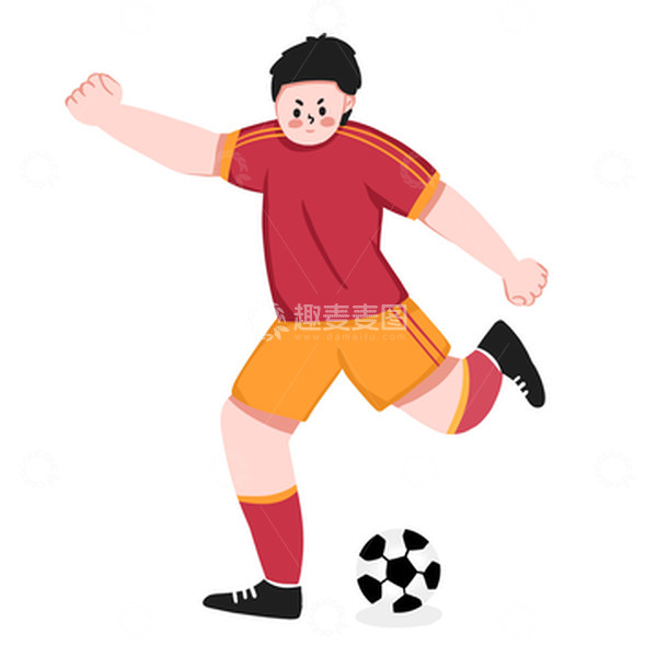 源文件下载【趣麦麦图】扁平世界杯足球队员人物插画