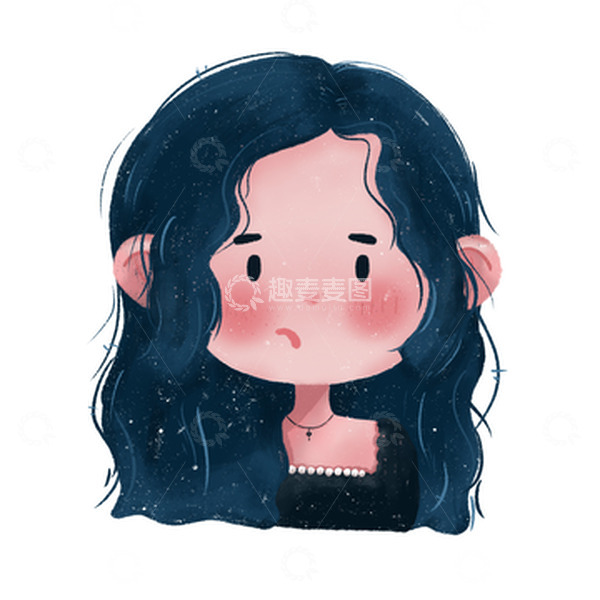 源文件下载【趣麦麦图】手绘插画卡通动漫儿童可爱小女孩头像