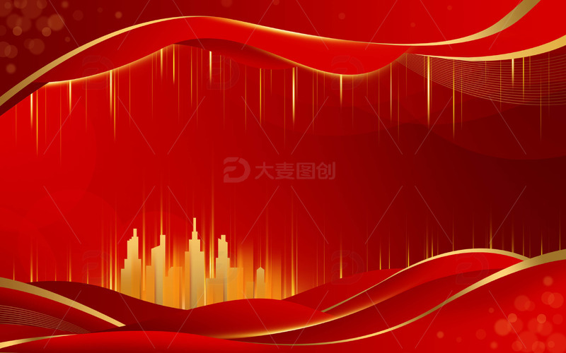 源文件下载【趣麦麦图】红色喜庆高端简约商务科技风海报背景