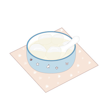 一碗汤圆冬至汤圆元素