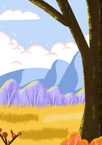小清新风格手绘卡通插画背景